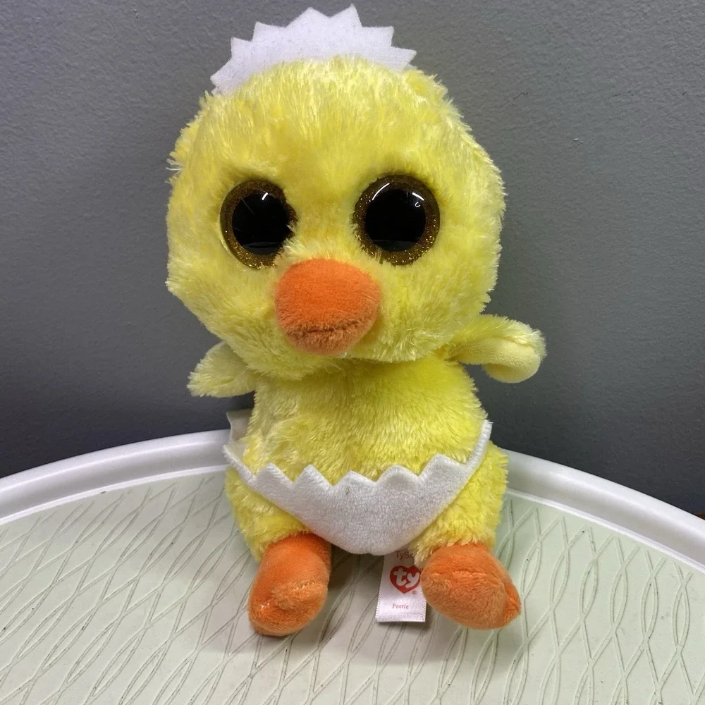 TY BEANIE BOO PEETIE THE YELLOW CHICK 15CM BRAND‎ NEW WITH TAGS EASTER BOOS